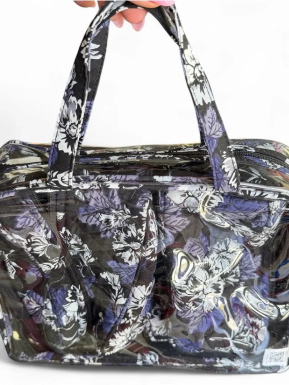 Vera Bradley Frosted Floral 4-Piece Cosmetic Travel Set Clear-Makeup Vacation